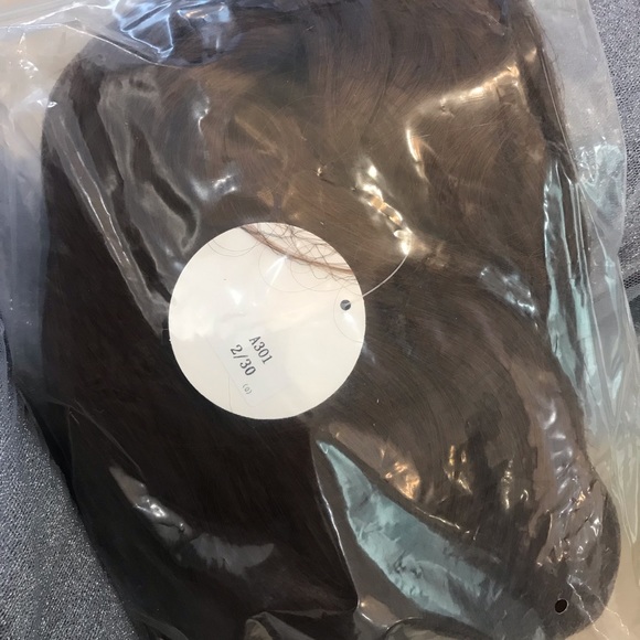 Human hair blend medium brown wig - Picture 8 of 8